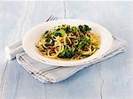 Linguine with broccoli, lemons and walnuts