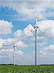 Wind Turbines in Countryside, North Rhine-Westphalia, Germany