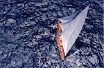 Aerial View from Helicopter of Endeavour Racing off Coast of Antigua during 2001 Antigua Classic Yacht Regatta