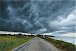 Thunder Storm over Country Road, Etang de Vaccares, Camargue, Bouches-du-Rhone, Provence-Alpes-Cote d'Azur, France