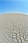 Wide Angle View of Cracked Dry Ground with Curved Horizon, Saintes-Maries-de-la-Mer, Camargue, Bouches-du-Rhone, Provence-Alpes-Cote d'Azur, France