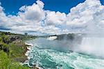 View over the America Falls and the Bridal Veil Falls, Niagara Falls, Ontario, Canada, North America