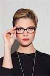 Portrait of a beautiful woman wearing eyeglasses