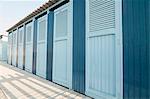 In a row changing cubicle beach summer Italy blue