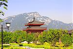 Ancient pavilions in Shaolin, China. Summer day