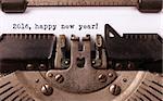 Vintage inscription made by old typewriter, 2016, happy new year