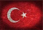 Old rusty metal sign with a flag - Turkey