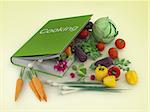 Fresh Vegetables and cooking book