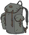Hand drawing of a classic rucksack