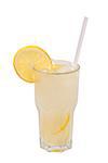 Popular cooling drink lemonade in a tall glass isolated