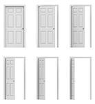 3d generated picture of six different doors