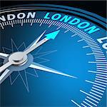 London word on compass image with hi-res rendered artwork that could be used for any graphic design.