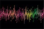 Halftone colorful sound wave pattern modern music design element