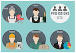 Profession people. Set 2. Flat style icons in circles