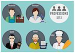 Profession people. Set 3. Flat style icons in circles