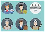 Profession people. Set 4. Flat style icons in circles