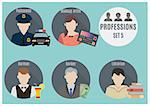 Profession people. Set 5. Flat style icons in circles