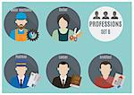 Profession people. Set 6. Flat style icons in circles