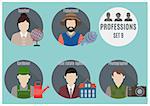 Profession people. Set 9. Flat style icons in circles