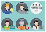 Profession people. Set 11. Flat style icons in circles