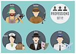 Profession people. Set 12. Flat style icons in circles