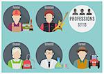 Profession people. Set 13. Flat style icons in circles