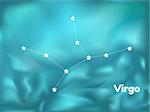 star constellation of virgo on blue background, vector