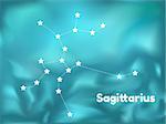 star constellation of sagittarius on blue background, vector
