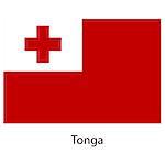 Flag  of the country  tonga. Vector illustration.  Exact colors.