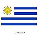 Flag  of the country  uruguay. Vector illustration.  Exact colors.
