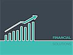 Financial solutions advertising design for businesses with chart
