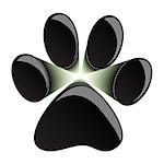Illustration of black paws on a white background.