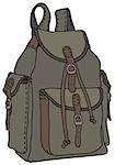 Hand drawing of a classic rucksack
