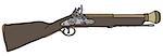 Hand drawing of a historical short rifle