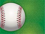 A baseball on a realistic textured grass turf illustration. Vector EPS 10 available. EPS file contains transparencies.