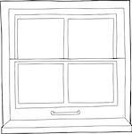 Single hand drawn outline of window with four panes