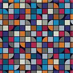 Abstract mosaic seamless background, vector geometric seamless pattern.