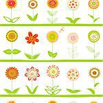 Rows of flowers seamless pattern