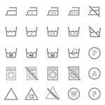 Laundry line icons on white background, stock vector