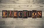 The word "ELECTION" written in vintage wooden letterpress type.