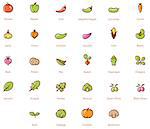 Set of the vegetables related icon