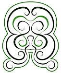 Vector pattern. green tint ornament on a white background. tattoo style