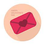 Happy Valentines day collection icon: love letter