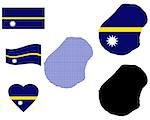 map Nauru different types and symbols on a white background