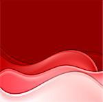 Red elegant waves backdrop. Vector design