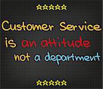 Customer service approach to business. Sketched words and signs.