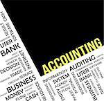 A word cloud of accounting related items