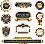 Vintage gold frame vector banners isolated on white