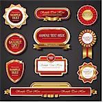 Vintage gold frame vector banners set