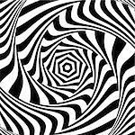 Illusion of vortex movement. Abstract op art design. Vector art.
